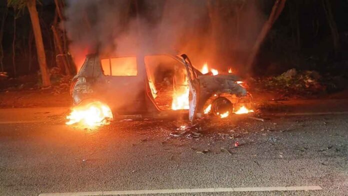 Hyderabad ORR Car Fire: No Casualties Reported