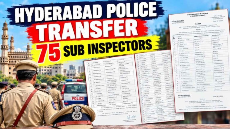 Hyderabad Police Transfer 75 Sub Inspectors