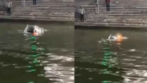 Speeding Car Plunges Into Maheshwaram Temple Tank