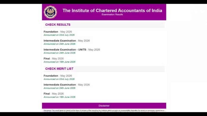 ICAI CA Intermediate Result 2026 Expected Today