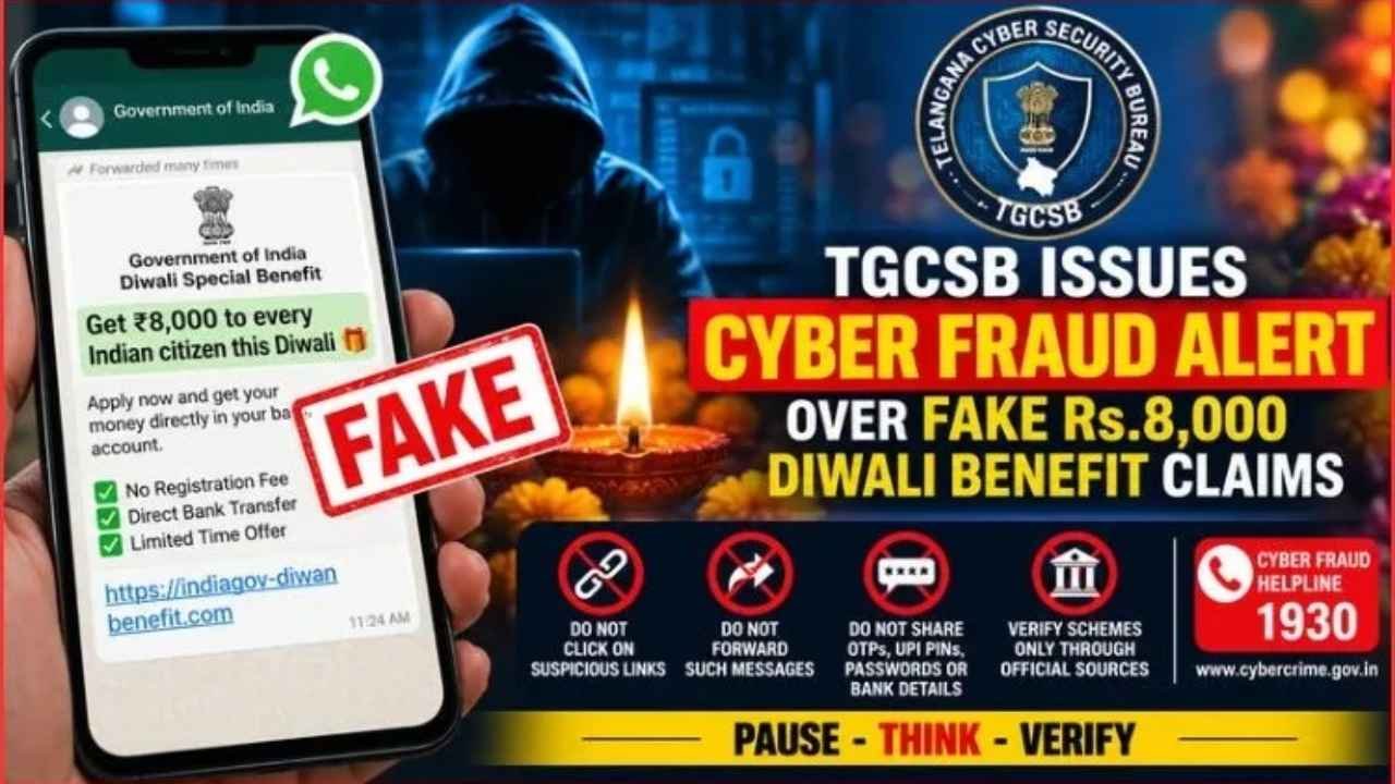 Fake Diwali WhatsApp Message Promises Rs 8,000, TGCSB Warns