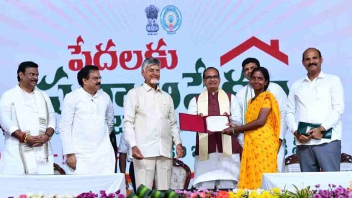 Chandrababu Naidu, Shivraj Singh Chauhan Lay Foundation For 3 Lakh Houses Across AP State At Burripalem
